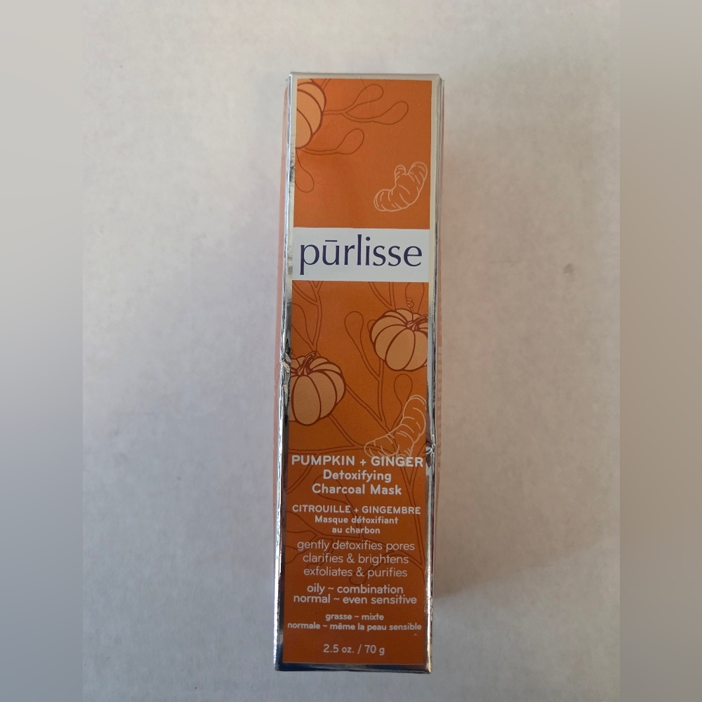Purlisse Pumpkin + Ginger Detoxifying Charcoal Mask. All Skin Types, Sealed